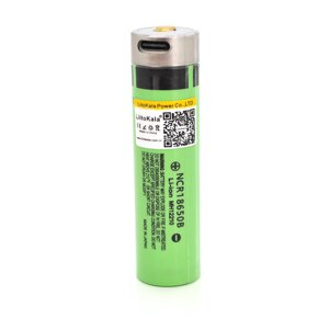 Акумулятор 18650 Li-Ion LiitoKala Lii-34B-USB, 3400mAh, Type-C, 3.7V (2.75-4.2V), Green, PVC BOX