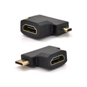 Перехідник mini HDMI (тато) -micro HDMI (тато) -HDMI (мама)