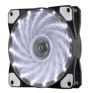 Кулер корпусний 12025 DC sleeve fan 3pin + 4pin - 120 * 120 * 25мм, 12V, 1100об / хв, 15LED, White