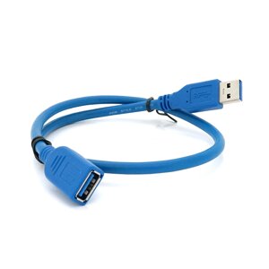 Подовжувач USB 3.0 AM / AF, 0.5m, Blue, Пакет, Q200