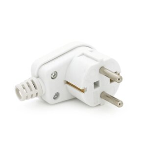 Вилка із заземленням кутова SQ-SN-03, 16A 250V, White, Q200