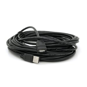 Подовжувач USB 2.0 AM/AF, 10.0m, 1 феріт, Black