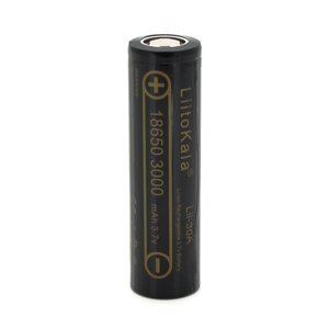 Акумулятор 18650 Li-Ion LiitoKala Lii-30A, 3000mah (2850-3250mah), 30A, 3.7V (2.75-4.2V), Black, PVC BOX Q2, цiна за 1