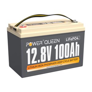 Акумуляторна батарея LiFePO4 Power Queen 12V 100Ah H190, 1280Wh, BMS 100A, 385*177*188мм