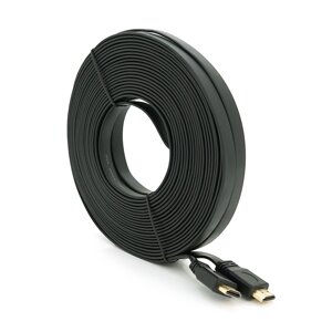 Кабель Merlion HDMI-HDMI 20m, v1.4, плоский Black, (Пакет), Q30