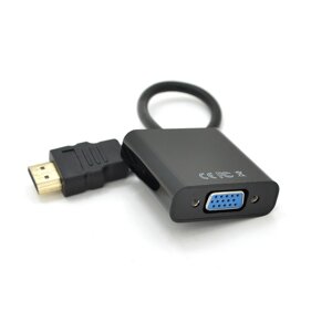 Конвертер VEGGIEG H-V1B HDMI ( тато ) на VGA ( мама ) 25cm, Black, Пакет