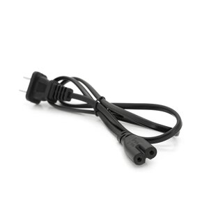 Кабель живлення CN 0.7m, 0.5mm, PC-184/2 A-C7 2 pin (американський роз'єм), Black, OEM Q50