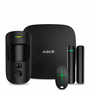 Комплект бездротової сигналізації Ajax StarterKit Cam Plus black (Hub 2 Plus / MotionCam / DoorProtect / SpaceControl)