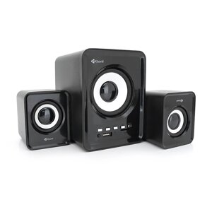 Колонки Kisonli U-2800BT, 5W+2x3W, USB/TF/BT/FM/AUX, із сабвуфером, DC: 5V, Black, BOX, Q30