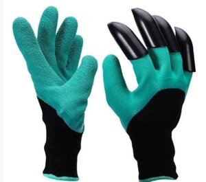 Гумові рукавички з кігтями для саду та городу Garden Genie Gloves