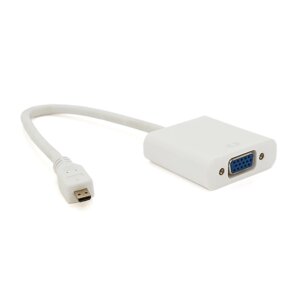 Конвертер micro HDMI ( тато ) на VGA ( мама ) 30cm, White, 4K/2K, Пакет