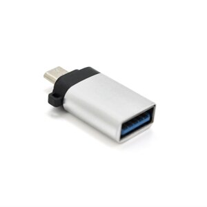 Перехідник VEGGIEG TC-113 USB3.0(AF) OTG => microUSB (M), Silver, Пакет