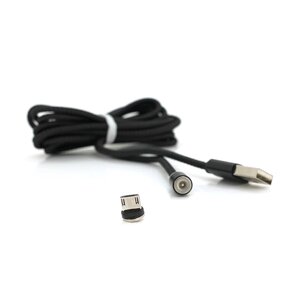 Магнітний кабель PiPo USB 2.0 / Micro, 2m, 2А, тканинна оплетка, броньований, знімач, Black, BOX