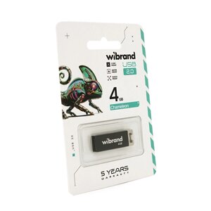 Флеш-накопичувач Wibrand Chameleon, USB 2.0, 4GB, Metal Design, Blister