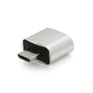 Перехідник USB2.0(AF) OTG => microUSB (M), Silver, Пакет