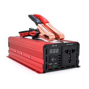 Інвертор напруги ST1600CP (DC:800W), 12/220V з апроксимованою синусоїдою, 1 універсальна розетка, крокодили, BOX