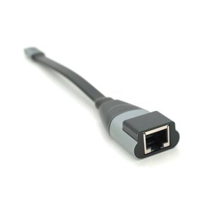 Конвертер Type-C (тато)/RJ-45(мама), 18cm, плоский, chip: RTL8153, 1000Mbps, Black