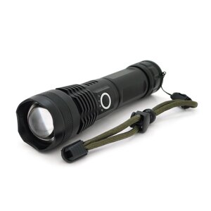 Ліхтар ручний Voltronic KY-P50X80, 1LED Cree XHP50.2, 19W, 5 режими, ZOOM,18650/6800mah/3xААА, Black, IP40, кабель