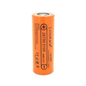 Акумулятор 26700 Li-Ion LiitoKala Lii-52S, 5000mAh (5100-5200mAh), 10A, 3.7V (2.75-4.2V), Orange, 2 шт в упаковці, ціна