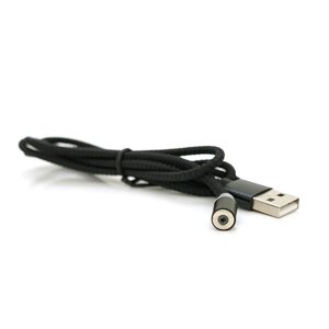 Магнітний кабель PiPo USB 2.0, 1m, 2А, тканинна оплетка, броньований, Black, OEM