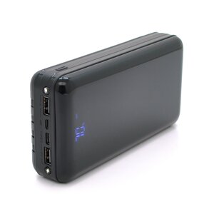 PowerBank Bix-30000mAh, Input: MicroUSB+Type-C, Output:4USB/Type-C/MicroUSB/Lightning, QC22.5W/PD20W, Black