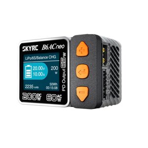 Універсальне ЗУ SKYRC B6AC, DC200W, AC60W, 27V, 10A, LCD, балансир, від 1 до 6 осередків, DC/PD