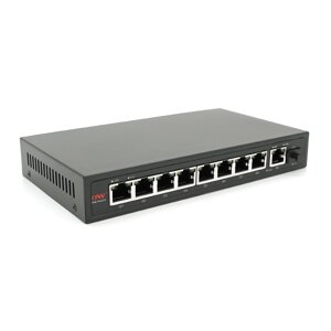 8мі портовий PoE Full Gigabit комутатор ONV-POE33108PFG, 8xPoe1000Мбіт + 1х1000 Мбіт + 1xSFP 1000Мбіт, до 250м,