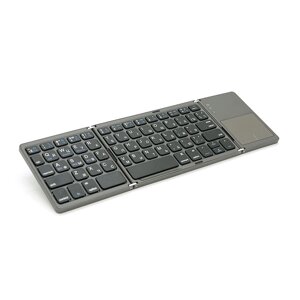 Клавіатура бездротова B033, розкладна, 64 клавіші, Touchpad, (Eng/Pyc), 2.4G, Gray, 300x98mm, Box