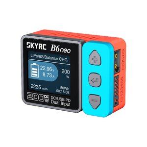 Універсальне ЗУ SKYRC B6Neo, 200W, 24V, 10A, LCD, балансир, від 1 до 6 осередків, DC/PD