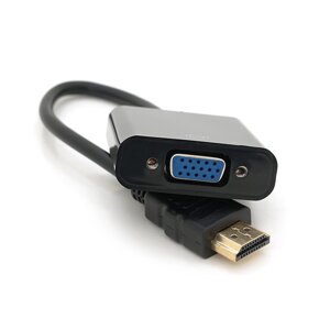 Конвертер HDMI ( тато ) на VGA ( мама ) 10cm, Black, 4K / 2K, Пакет Q250