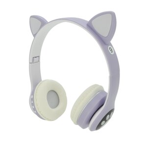 Бездротові навушники Bluetooth Cat Ear VZV-23M Led, Purple