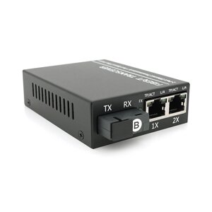 2х портовий медіаконвертор ONV-0110S-SCX-S2-B, 2*100М RJ45 + 1*SC порт (1310/1550nm, 20km)