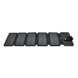 Solar panel 5 Foldings, built-in microUSB cable, Output: 5 /1,2 А (USB), plastic, Black, Corton box