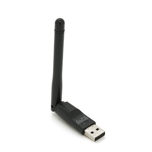 Бездротовий мережевий адаптер з антеною 10см Wi-Fi-USB LV-UW07, RT7601, 802.11bgn, 300MB, 2.4 GHz, WIN7 / XP / Vista /