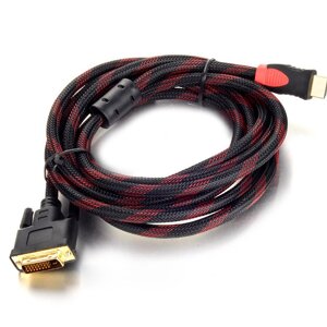 Кабель HDMI (тато) -DVI (тато) 1,5 метра 2 фериту обплетення круглий Пакет, Q150