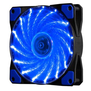 Кулер корпусний 12025 DC sleeve fan 3pin + 2pin - 120 * 120 * 25мм, 12V, 1100об / хв, 15LED, Blue