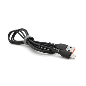 Кабель iKAKU KSC-452 FEIZHUO aluminum alloy charging data cable series for iphone, Black, довжина 1,2м, 3,2А, BOX