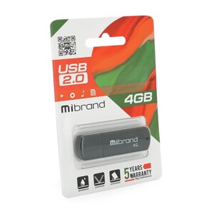 Флеш-накопичувач Mibrand Grizzly, USB 2.0, 4GB, Blister