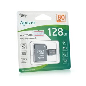 Карта пам'яті Apacer microSDHC Class 10 UHS-I, 128GB