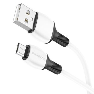 Кабель Borofone BX84, USB-Micro, 2.4A, довжина 1м, White, BOX