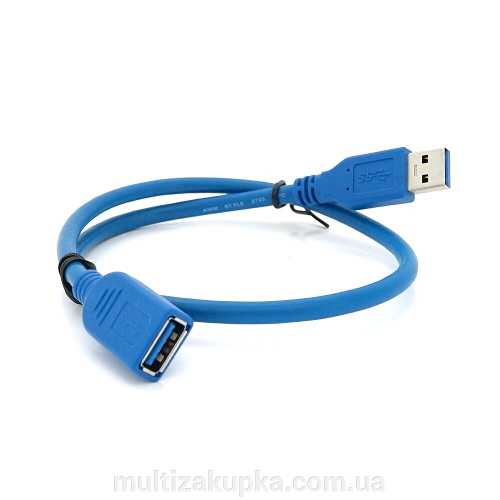 Подовжувач USB 3.0 AM / AF, 0.5m, Blue, Пакет, Q200 від компанії Mультізакупка - фото 1