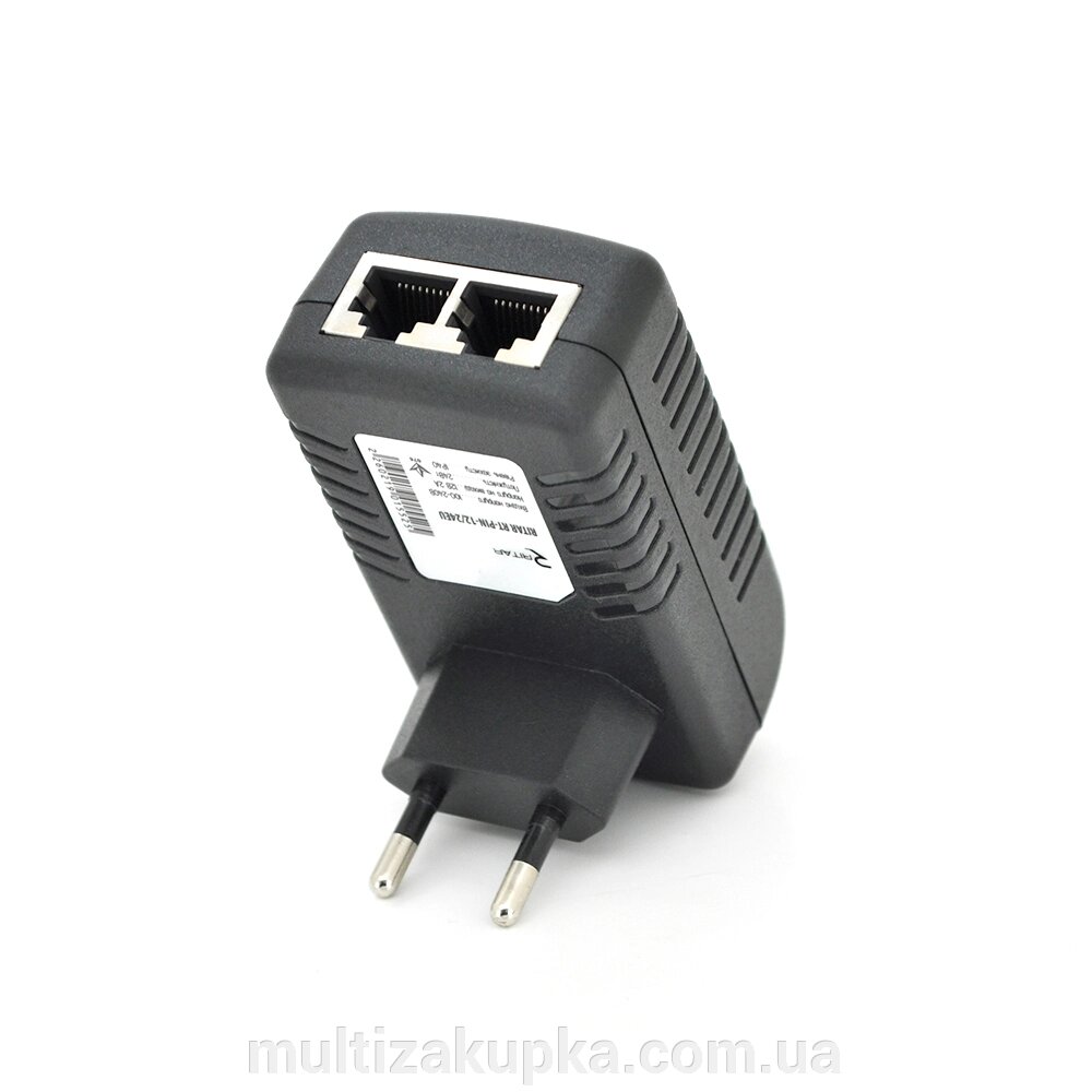 POE інжектор RITAR RT-PIN-12 / 24EU, 12V 2A (24Вт) з портами Ethernet 10/100 Мбіт / с, EU PLUG від компанії Mультізакупка - фото 1