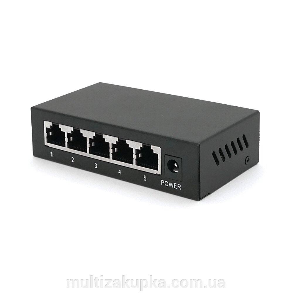 POE комутатор Merlion 4 POE 10/100+1 RJ45 10/100 зовнішній блок живлення 52V 0,92A від компанії Mультізакупка - фото 1