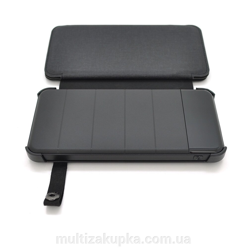 Power bank 12000 mAh Solar, Input:5V/1A (microUSB), Output: 5V / 2,1А ( 2хUSB ), rubberized case, Black, BOX від компанії Mультізакупка - фото 1