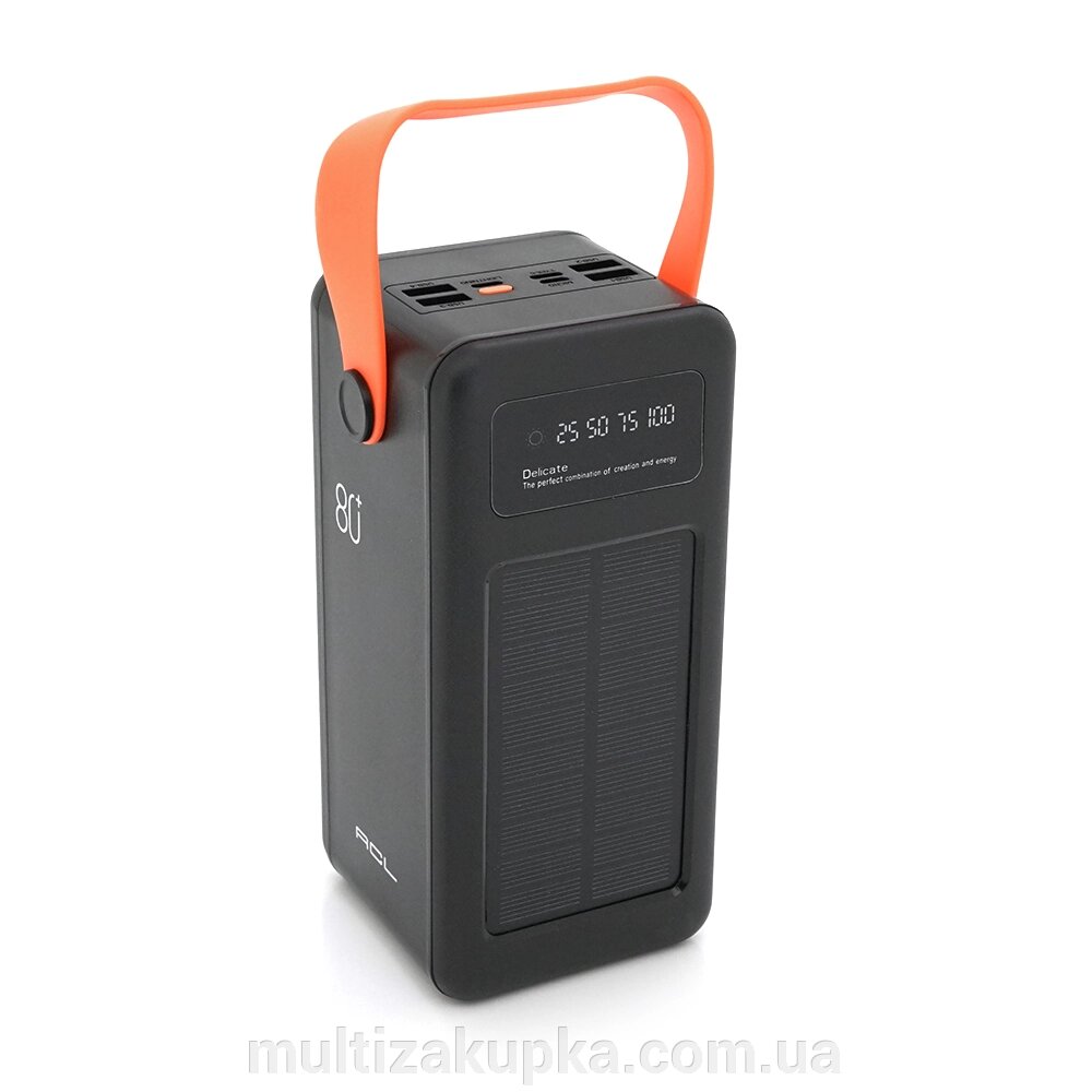 Powerbank ACL PW-53 80000mAh, 4xUSB, Solar, ліхтар, 1,4 кг, Black/White, Box від компанії Mультізакупка - фото 1