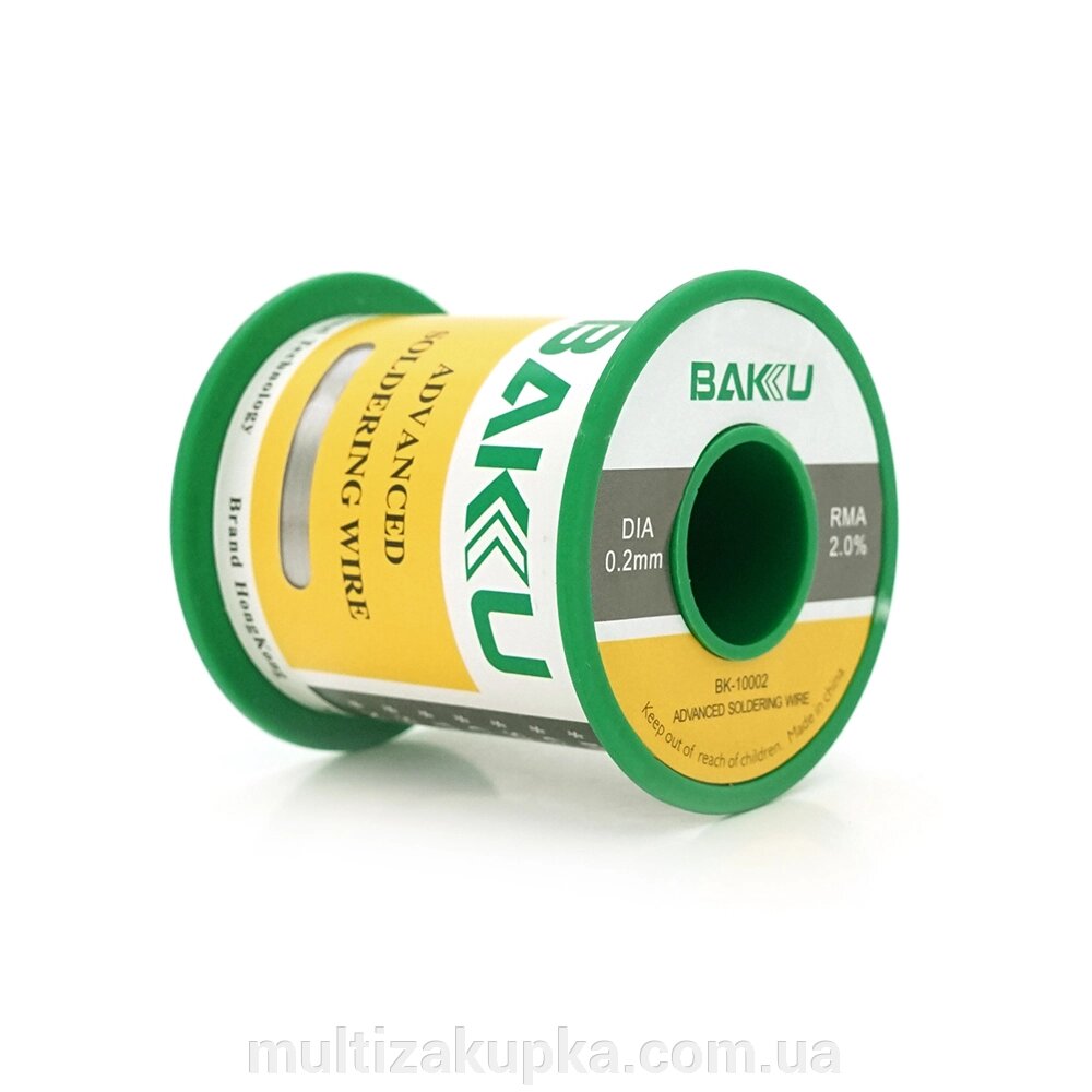 Припій BAKU дротяний Solder wire BK10002 100G DIA 0,2mm (100g) від компанії Mультізакупка - фото 1