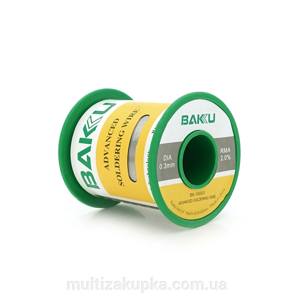 Припій BAKU дротяний Solder wire BK10003 100G DIA 0,3mm (100g) від компанії Mультізакупка - фото 1