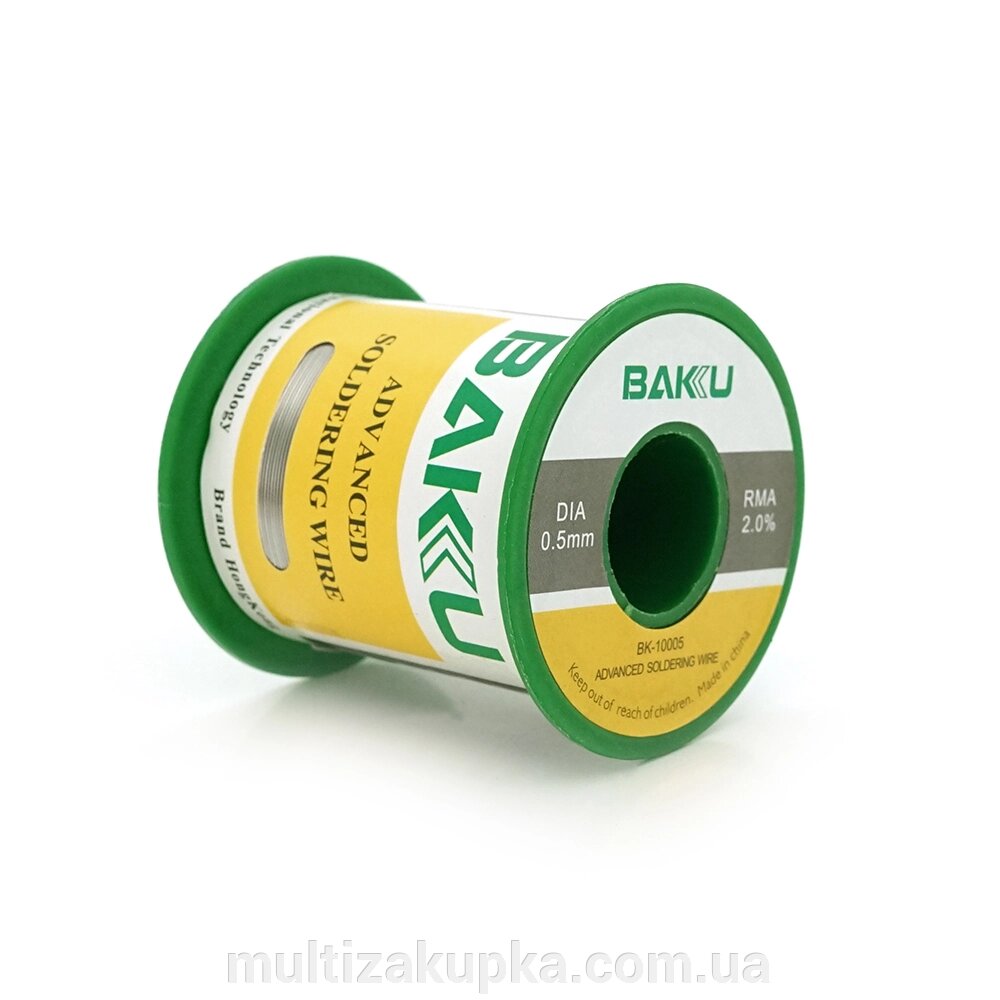 Припій BAKU дротяний Solder wire BK10005 100G DIA 0,5mm (100g) від компанії Mультізакупка - фото 1