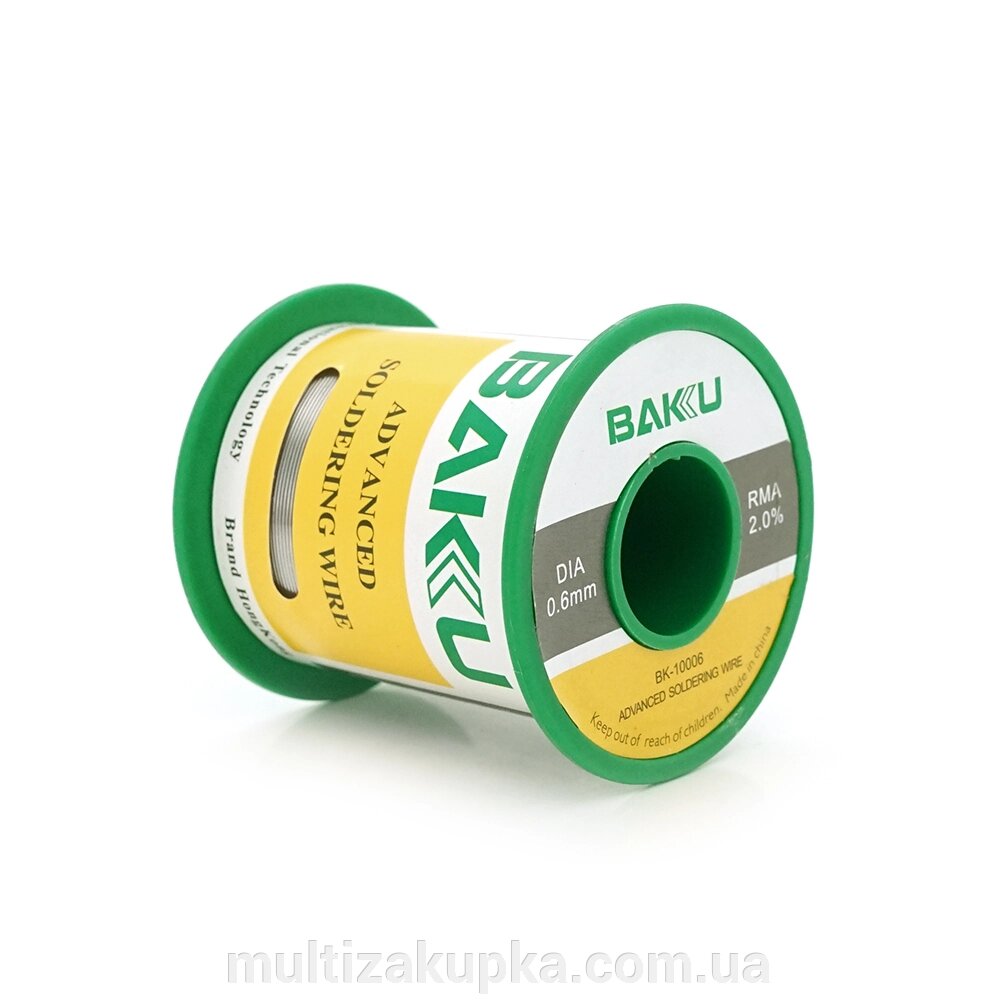 Припій BAKU дротяний Solder wire BK10006 100G DIA 0,6mm (100g) від компанії Mультізакупка - фото 1