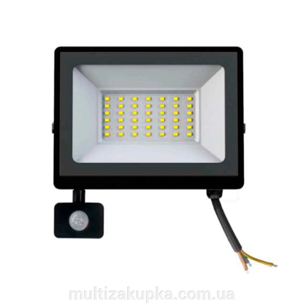 Прожектор LED з датчиком руху Ritar ZB-PGGY-100W, 100W, SMD2835, IP65, 8000Lm, 6500K (100%), Ra>70, 271*200*40mm, Black від компанії Mультізакупка - фото 1